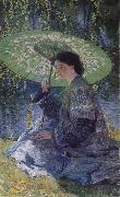 Guy Rose The Green Parasol oil painting on canvas